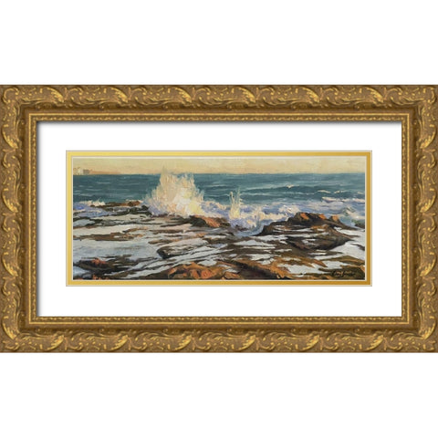 Evening Glory Gold Ornate Wood Framed Art Print with Double Matting by Strube, Ling
