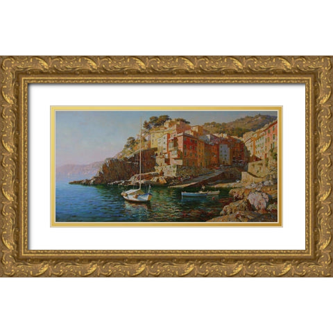 Lago Maggiore Gold Ornate Wood Framed Art Print with Double Matting by Obuchovsky, Yury