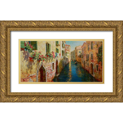 Flowers of Venice Gold Ornate Wood Framed Art Print with Double Matting by Obuchovsky, Yury
