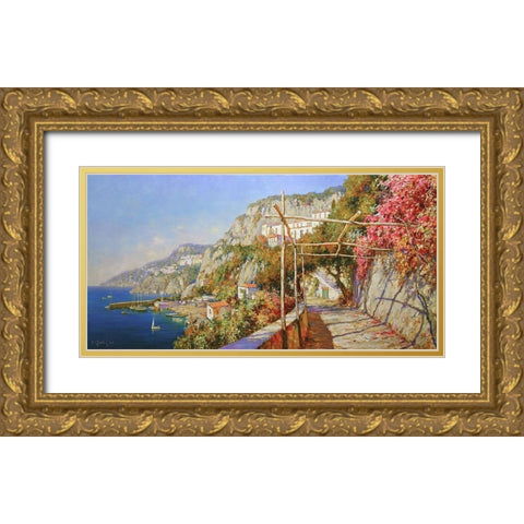 Amalfi Gold Ornate Wood Framed Art Print with Double Matting by Obuchovsky, Yury
