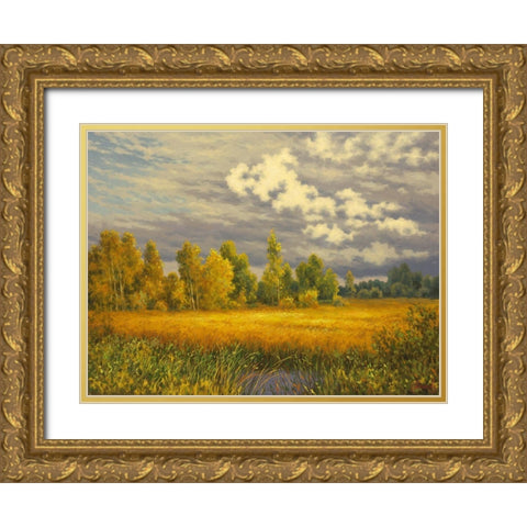 Clouds in Summer Gold Ornate Wood Framed Art Print with Double Matting by Adamov, Alexey