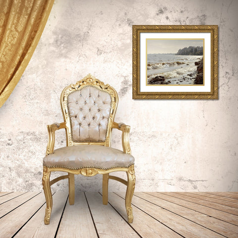 Sunshine Surf Gold Ornate Wood Framed Art Print with Double Matting by Adamov, Alexey