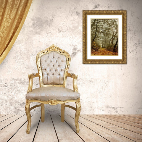 The Fog in Wood II Gold Ornate Wood Framed Art Print with Double Matting by Adamov, Alexey