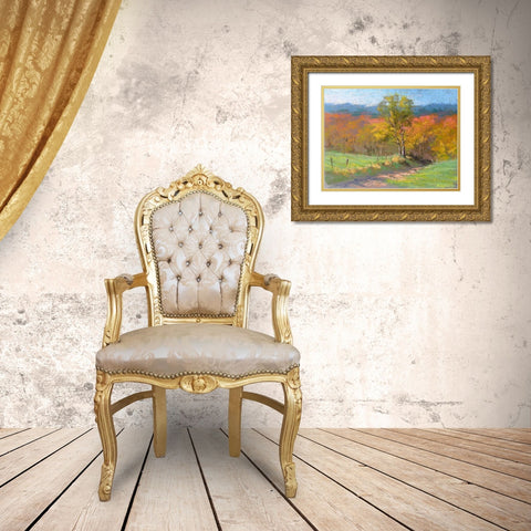 October Gold I Gold Ornate Wood Framed Art Print with Double Matting by Chaney, Alan
