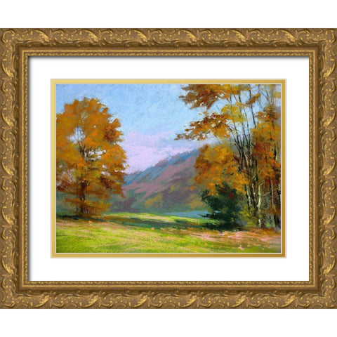 October Gold II Gold Ornate Wood Framed Art Print with Double Matting by Chaney, Alan