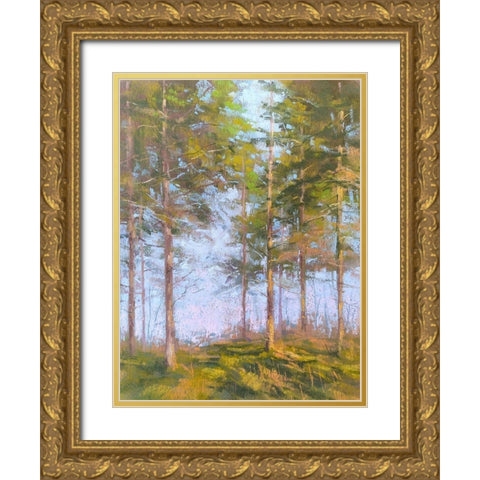 Trought The Trees Gold Ornate Wood Framed Art Print with Double Matting by Chaney, Alan
