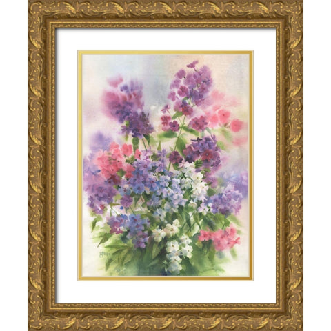 Phlox Smell Gold Ornate Wood Framed Art Print with Double Matting by Besedina, Anastasiia
