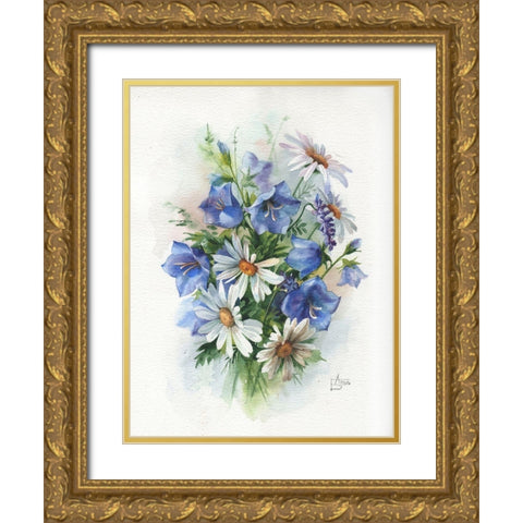 Summer Boouquet Gold Ornate Wood Framed Art Print with Double Matting by Besedina, Anastasiia