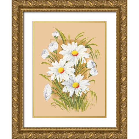 Flowers Composition I Gold Ornate Wood Framed Art Print with Double Matting by Divisova, Jaroslava