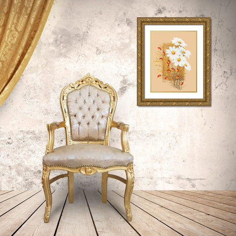 Flowers Composition II Gold Ornate Wood Framed Art Print with Double Matting by Divisova, Jaroslava