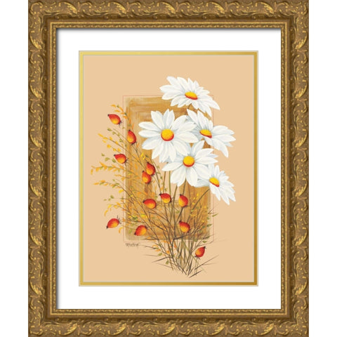Flowers Composition II Gold Ornate Wood Framed Art Print with Double Matting by Divisova, Jaroslava