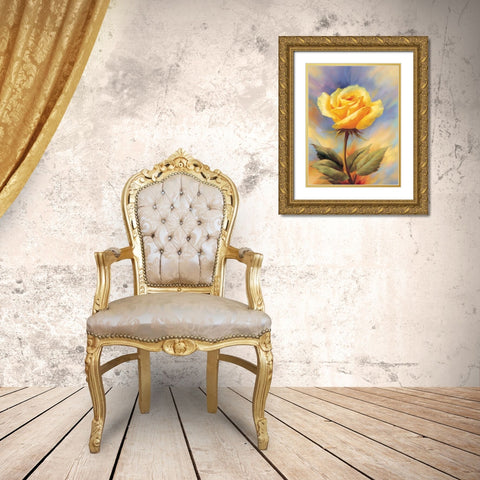 Small Roses I Gold Ornate Wood Framed Art Print with Double Matting by Skorupska, Patrycja
