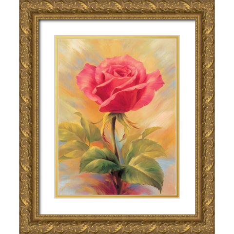 Small Roses II Gold Ornate Wood Framed Art Print with Double Matting by Skorupska, Patrycja