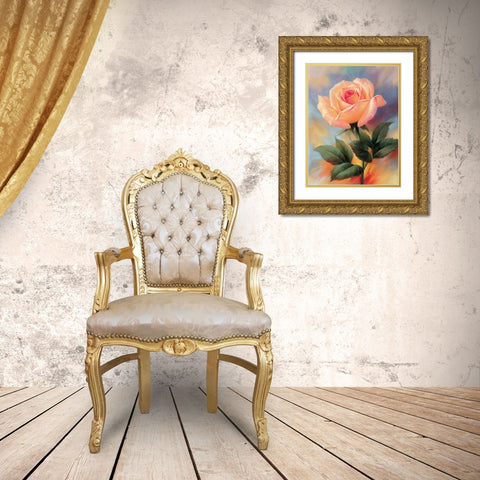 Small Roses III Gold Ornate Wood Framed Art Print with Double Matting by Skorupska, Patrycja