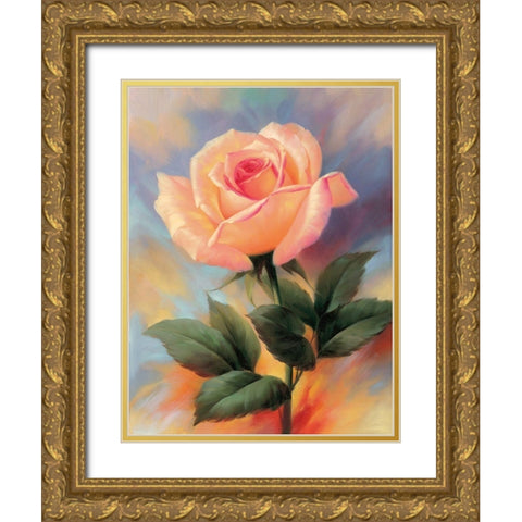 Small Roses III Gold Ornate Wood Framed Art Print with Double Matting by Skorupska, Patrycja