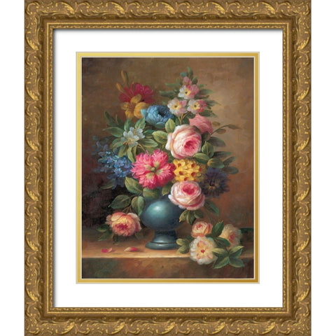 Classic Bouquet II Gold Ornate Wood Framed Art Print with Double Matting by Yves, Jacques