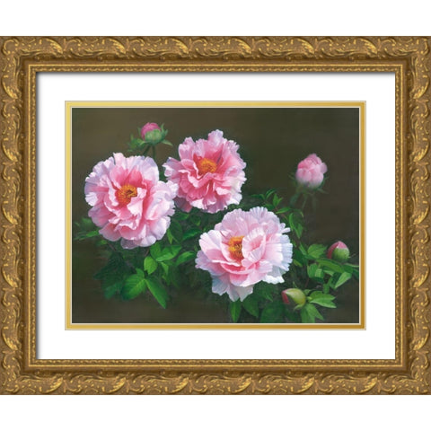 American Flowers I Gold Ornate Wood Framed Art Print with Double Matting by Murphy, John