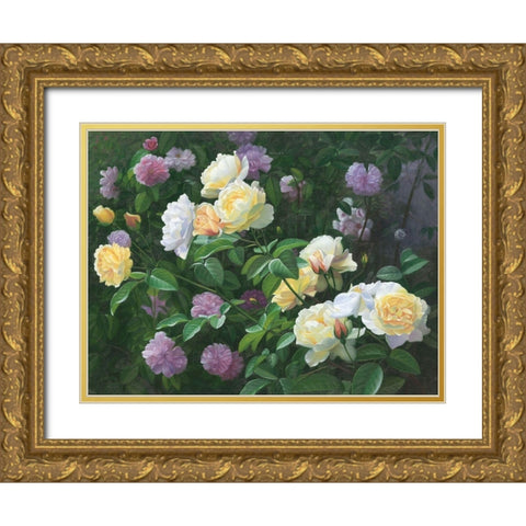 American Flowers I Gold Ornate Wood Framed Art Print with Double Matting by Murphy, John