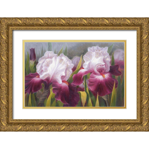 American Flowers VI Gold Ornate Wood Framed Art Print with Double Matting by Murphy, John