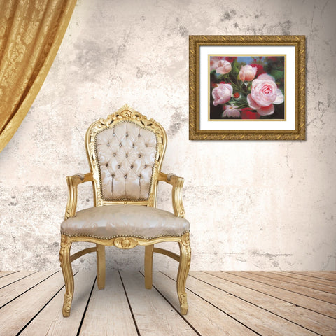 American Flowers VIII Gold Ornate Wood Framed Art Print with Double Matting by Murphy, John