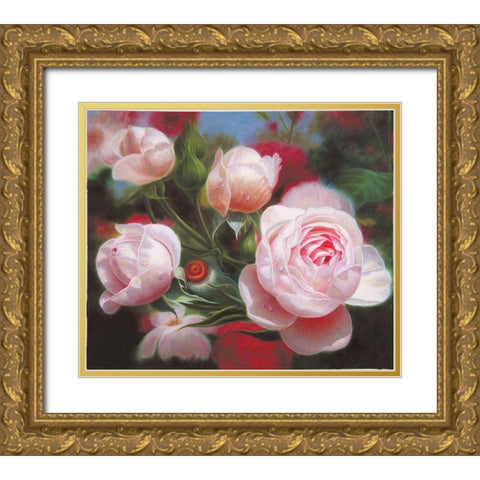 American Flowers VIII Gold Ornate Wood Framed Art Print with Double Matting by Murphy, John