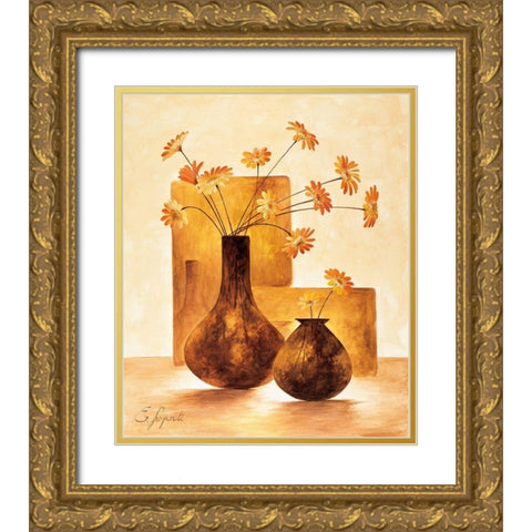 Modern Stillife I Gold Ornate Wood Framed Art Print with Double Matting by Lopardi, E.