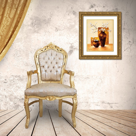 Modern Stillife II Gold Ornate Wood Framed Art Print with Double Matting by Lopardi, E.