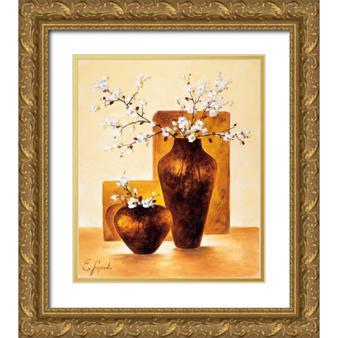 Modern Stillife II Gold Ornate Wood Framed Art Print with Double Matting by Lopardi, E.