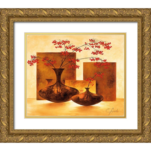 Modern Stillife III Gold Ornate Wood Framed Art Print with Double Matting by Lopardi, E.