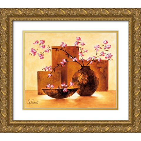 Modern Stillife IV Gold Ornate Wood Framed Art Print with Double Matting by Lopardi, E.