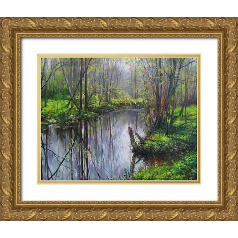 Smile of Spring Gold Ornate Wood Framed Art Print with Double Matting by Cernov, Ivan