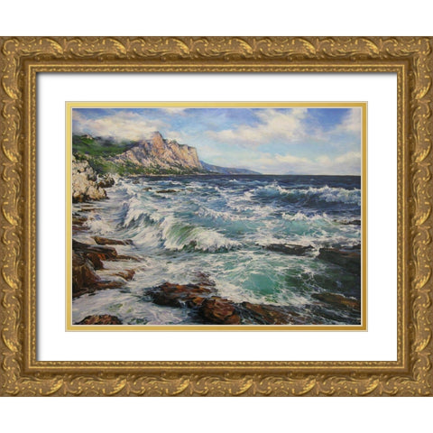 Shore of my Soul Gold Ornate Wood Framed Art Print with Double Matting by Cernov, Ivan