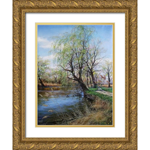 Queen of Spring Gold Ornate Wood Framed Art Print with Double Matting by Cernov, Ivan