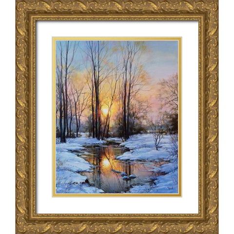 Tomorrow will smile Spring to you Gold Ornate Wood Framed Art Print with Double Matting by Cernov, Ivan