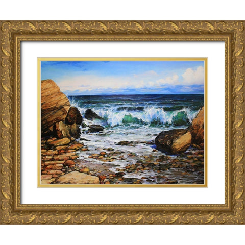 When the Sea Calls I Gold Ornate Wood Framed Art Print with Double Matting by Cernov, Ivan