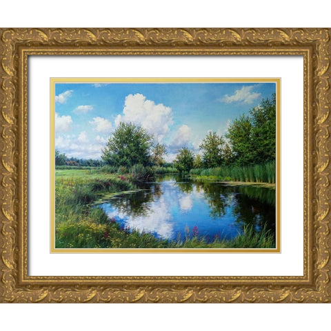 Summer with Honey Flavor Gold Ornate Wood Framed Art Print with Double Matting by Cernov, Ivan