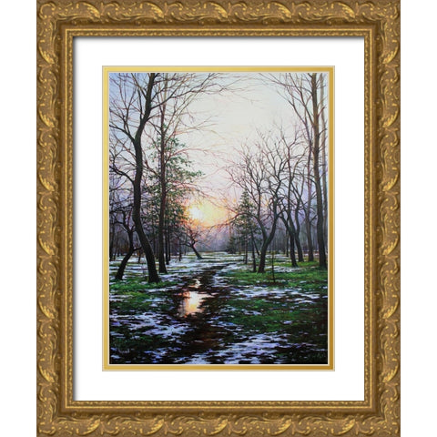 Tomorrow will be Spring Gold Ornate Wood Framed Art Print with Double Matting by Cernov, Ivan