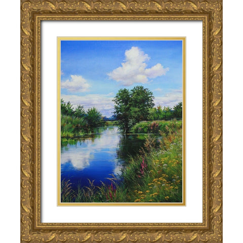 When the Butterflies start Flying Gold Ornate Wood Framed Art Print with Double Matting by Cernov, Ivan