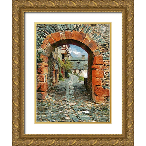 Stone Gate Gold Ornate Wood Framed Art Print with Double Matting by Medeiros, Celito