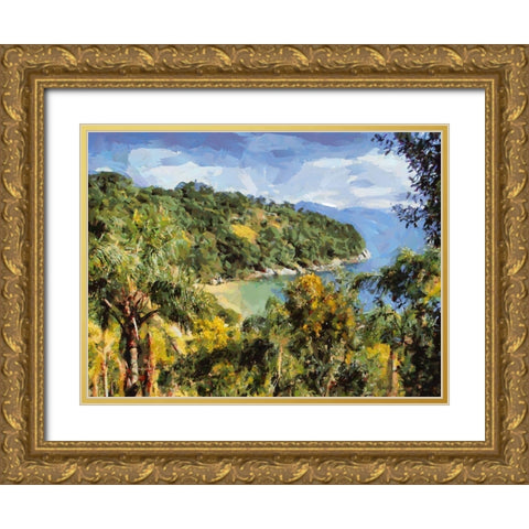 Romantic Bay II Gold Ornate Wood Framed Art Print with Double Matting by Medeiros, Celito
