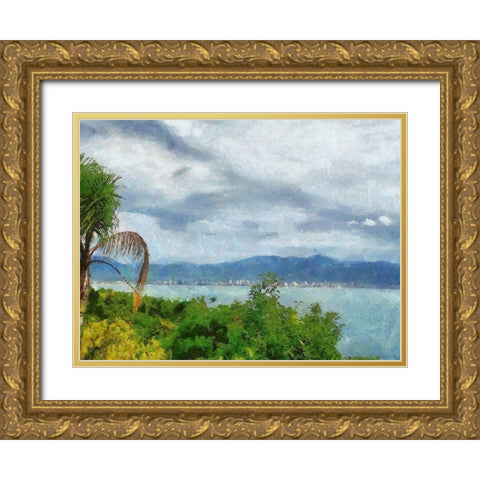 Impression Bay III Gold Ornate Wood Framed Art Print with Double Matting by Medeiros, Celito