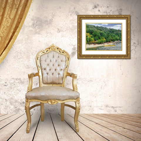 Impression Bay IV Gold Ornate Wood Framed Art Print with Double Matting by Medeiros, Celito