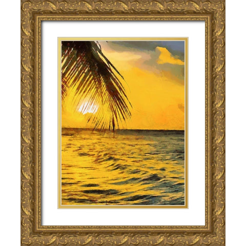 Sunset in Tropics IV Gold Ornate Wood Framed Art Print with Double Matting by Medeiros, Celito
