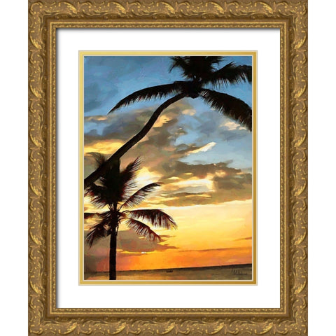 Everyone Loves Palm Trees I Gold Ornate Wood Framed Art Print with Double Matting by Medeiros, Celito