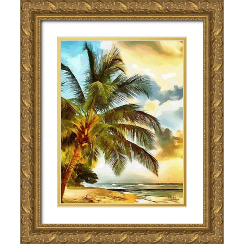 Everyone Loves Palm Trees II Gold Ornate Wood Framed Art Print with Double Matting by Medeiros, Celito