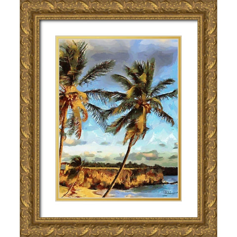 Everyone Loves Palm Trees III Gold Ornate Wood Framed Art Print with Double Matting by Medeiros, Celito