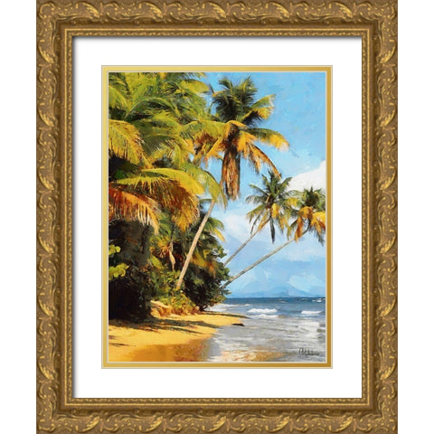 Everyone Loves Palm Trees IV Gold Ornate Wood Framed Art Print with Double Matting by Medeiros, Celito