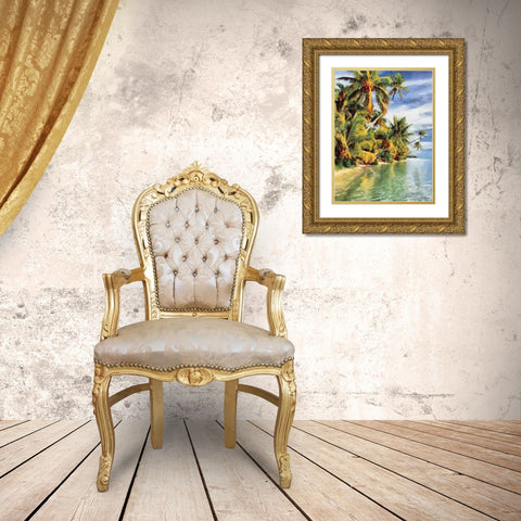 Everyone Loves Palm Trees VI Gold Ornate Wood Framed Art Print with Double Matting by Medeiros, Celito