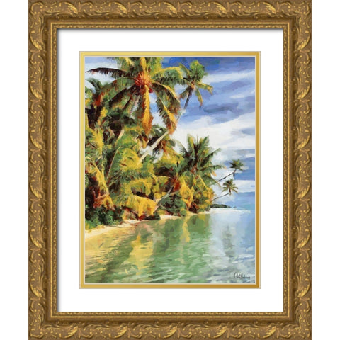 Everyone Loves Palm Trees VI Gold Ornate Wood Framed Art Print with Double Matting by Medeiros, Celito