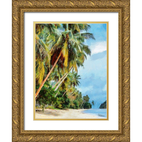 Everyone Loves Palm Trees VIII Gold Ornate Wood Framed Art Print with Double Matting by Medeiros, Celito
